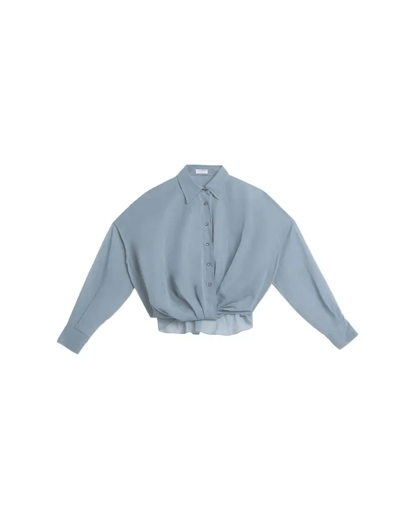 Brunello Cucinelli Twisted Sheer Cotton Button-Down Shirt