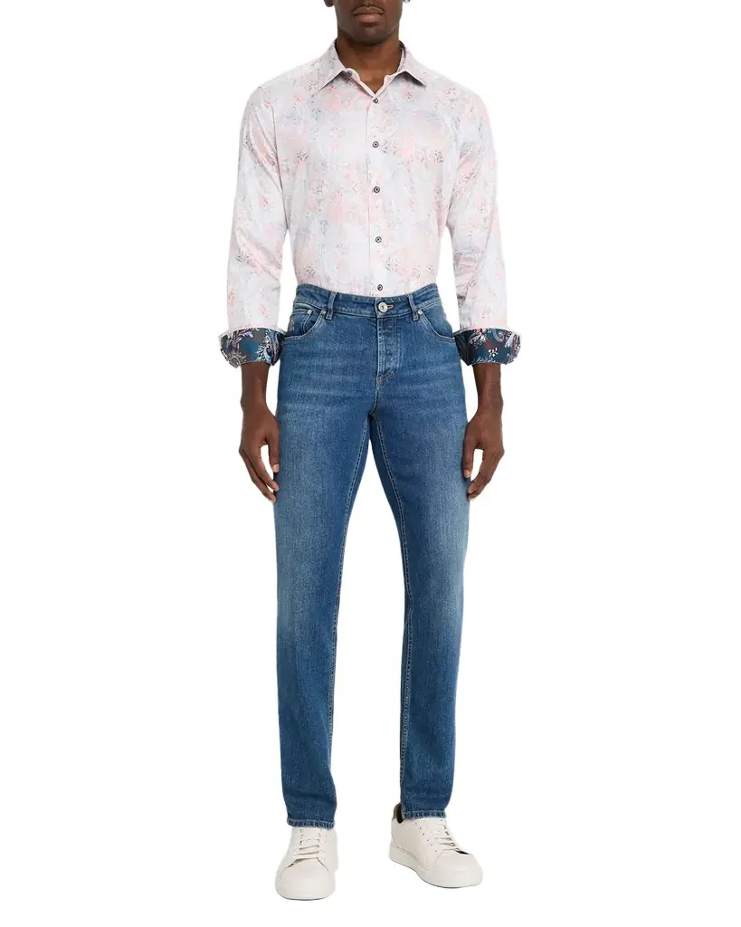 Robert Graham Men 's Addington Stretch Satin Paisley Button-Down Shirt