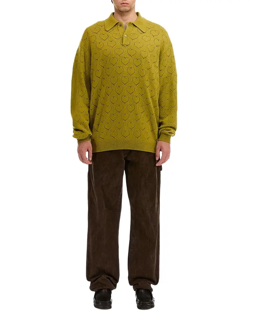 vowels Men 's Eyelet Polo