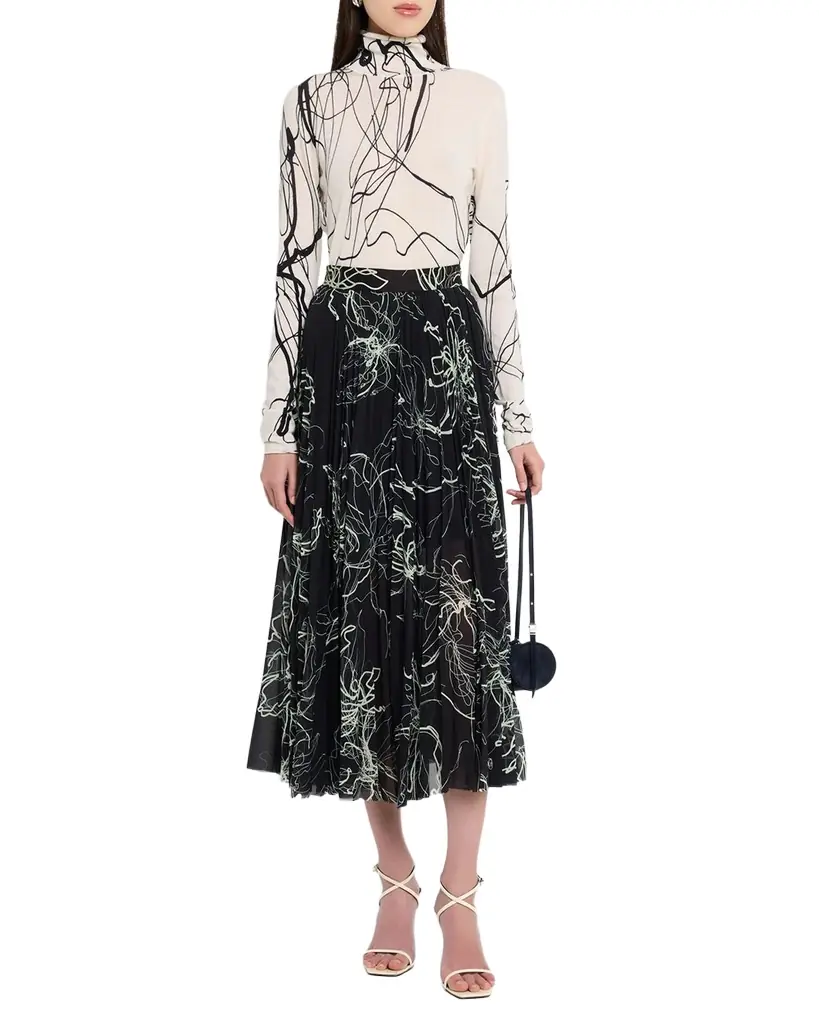 Jason Wu Collection Scribble-Print Turtleneck Wool Sweater