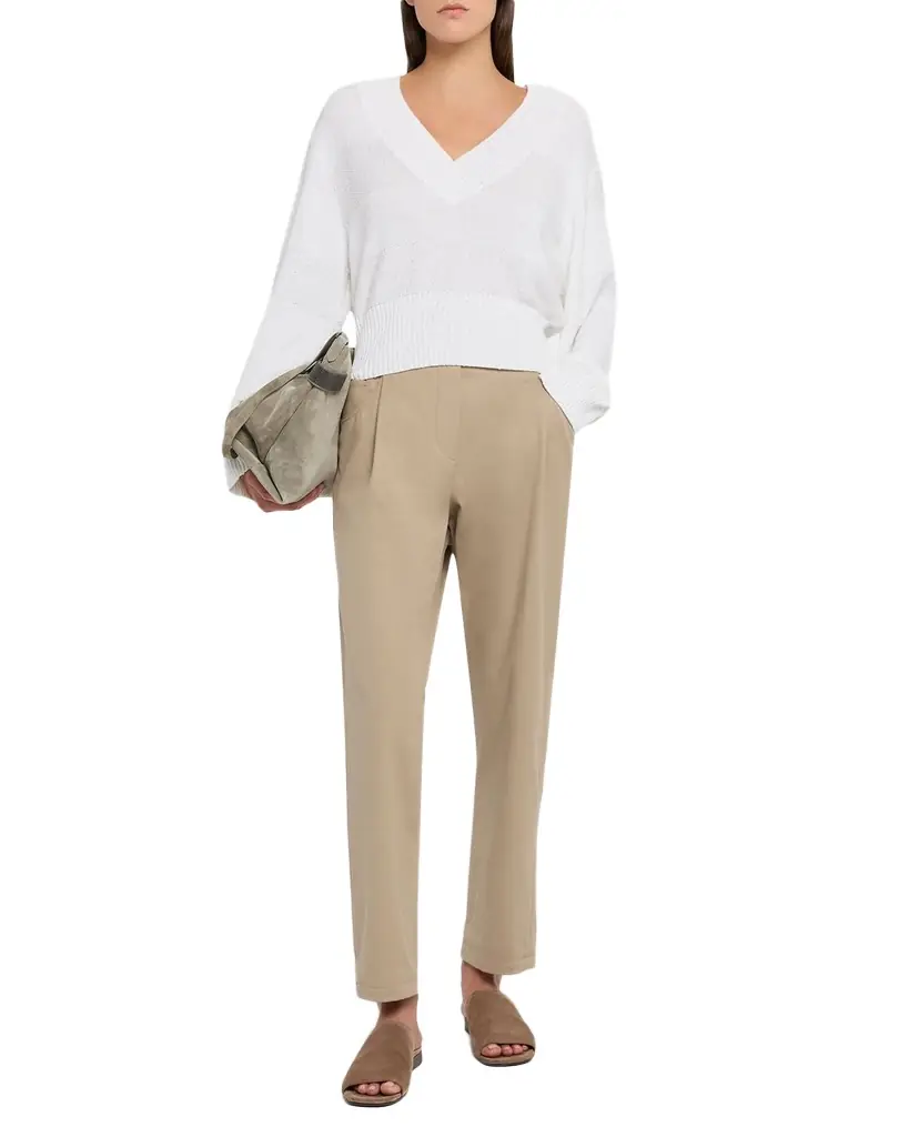 Brunello Cucinelli Baggy Cotton Poplin Pants
