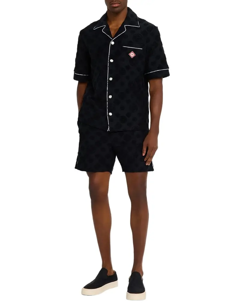 CASABLANCA Men 's Towelling Monogram Short-Sleeve Shirt
