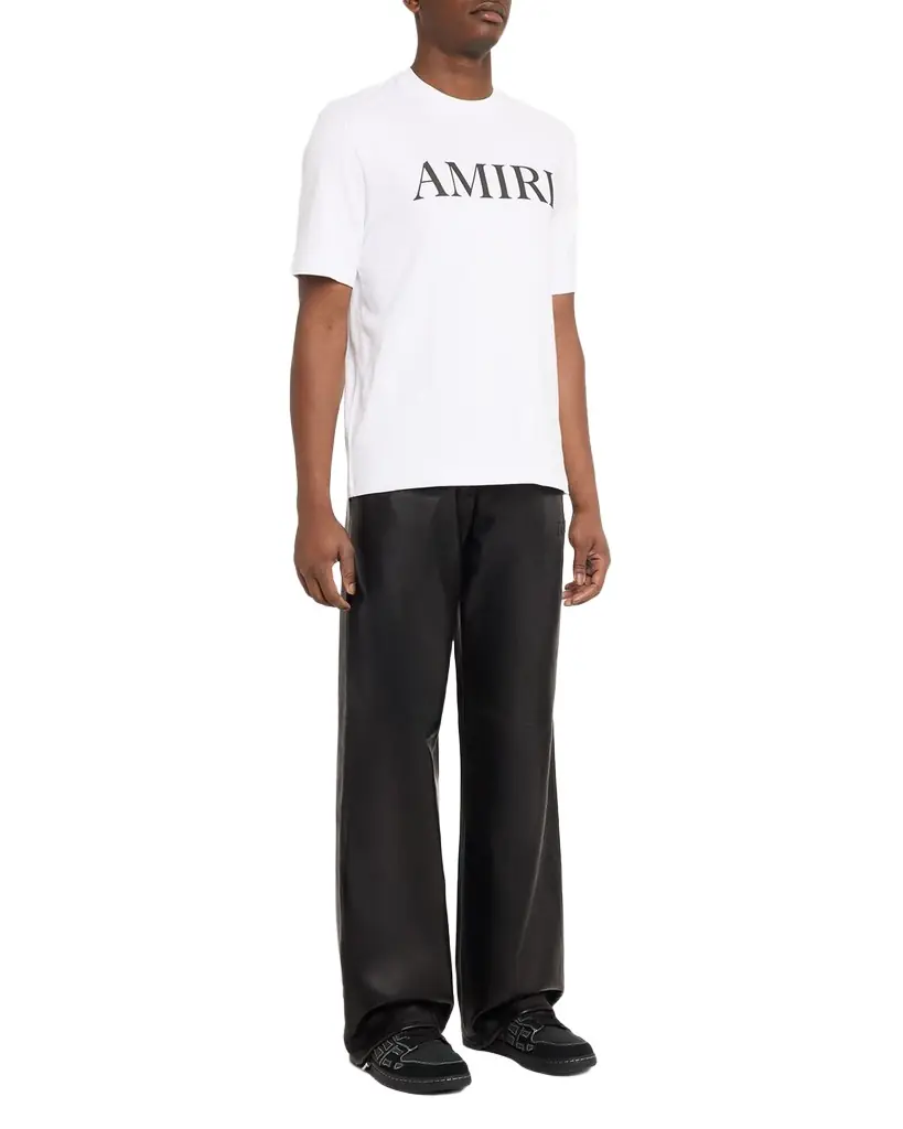 Amiri Men 's Leather Wide-Leg Track Pants