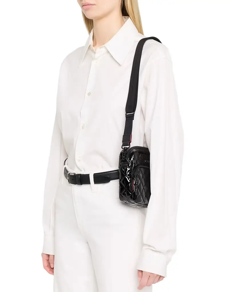 MZ WALLACE Metro Quilted Glossy Nylon Crossbody Camera Bag