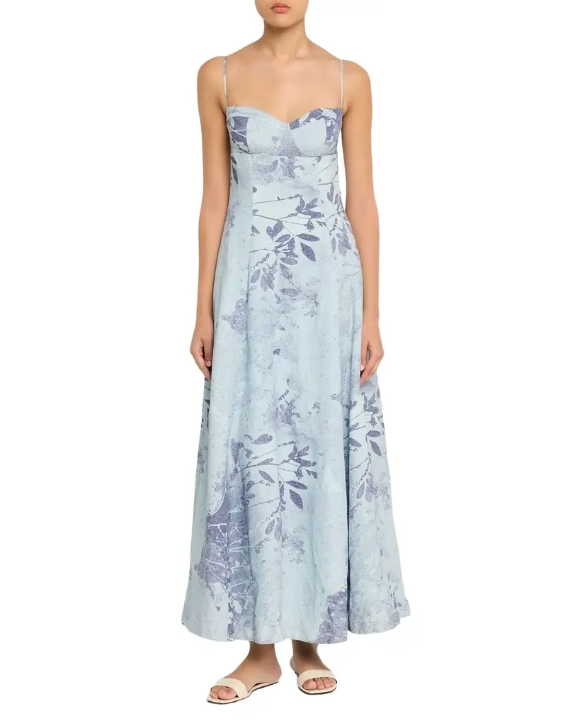 SIMKHAI Rudie Floral Bustier Maxi Dress