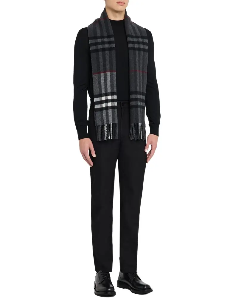 Burberry Men 's Contrast Check Double-Faced Cashmere Scarf