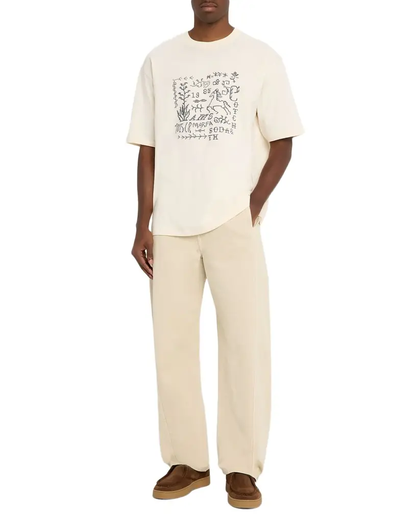 Scotch & Soda Men 's Cross-Stitch Artwork Relaxed-Fit T-Shirt