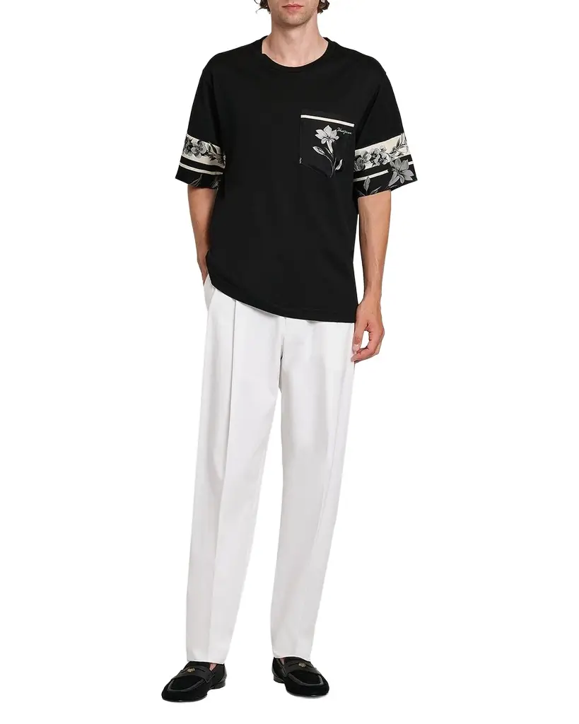 Dolce & Gabbana Men 's Cotton and Silk Digital-Print Pocket T-Shirt