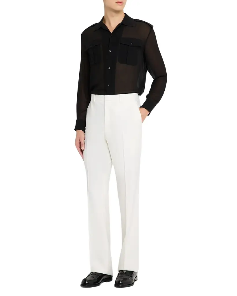 Givenchy Men 's Wool and Mohair Straight-Leg Tailored Trousers