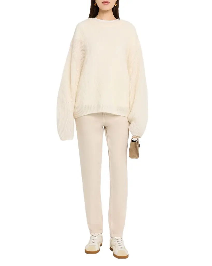 Toteme Mohair-Blend Ribbed Crewneck Sweater