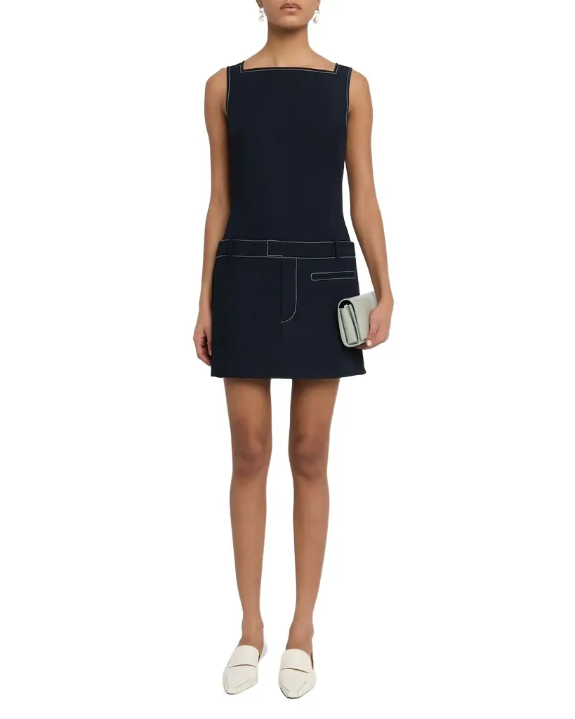 staud drop waist dress Staud Black Dena Minidress