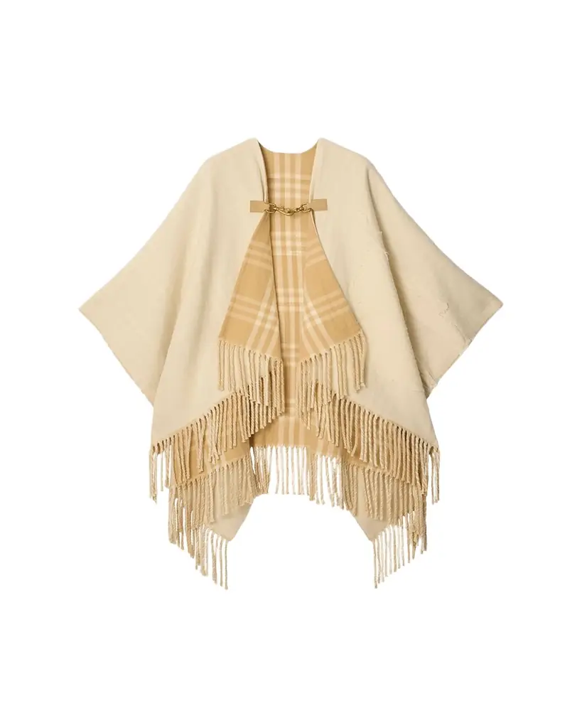 Burberry EKD Fil Coupé Wool Cape