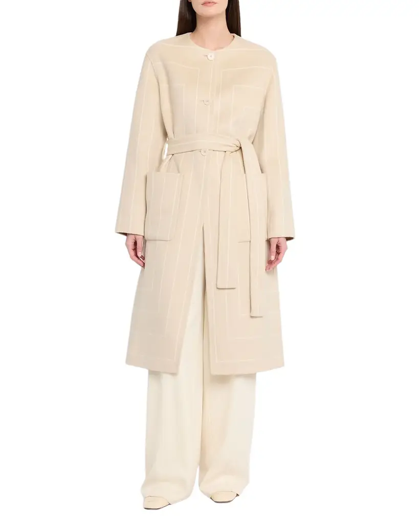 Joseph Belted Geometric Double-Face Coat