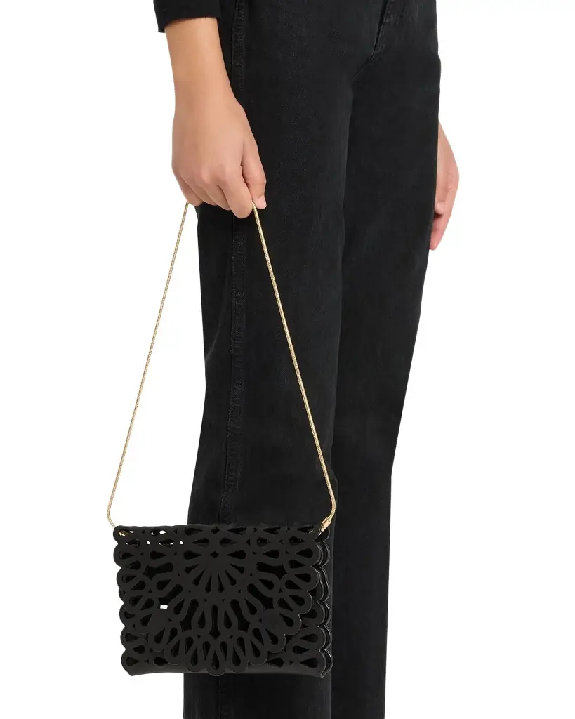 SIMKHAI McCall Laser Cutout Leather Clutch Bag