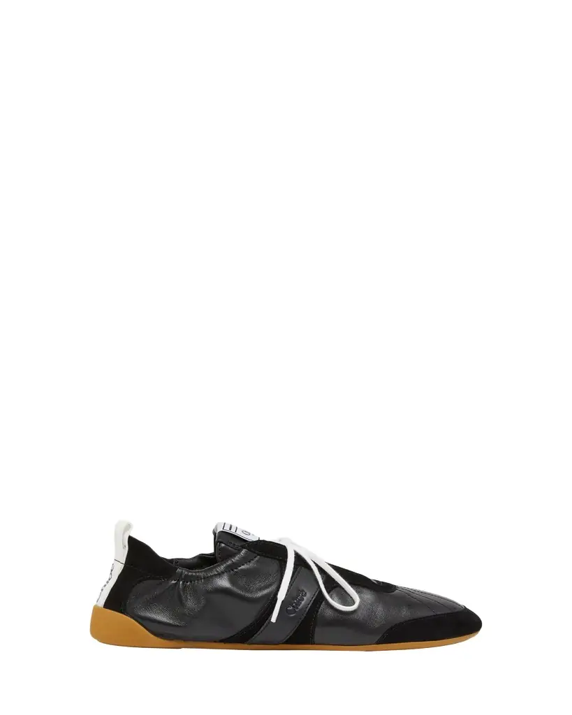 Kick Mixed Leather Low-Top Sneakers