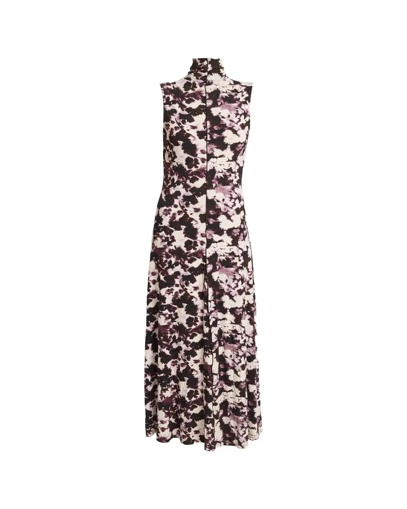 Proenza Schouler White Label Valentina Floral Jersey Turtleneck Midi Dress