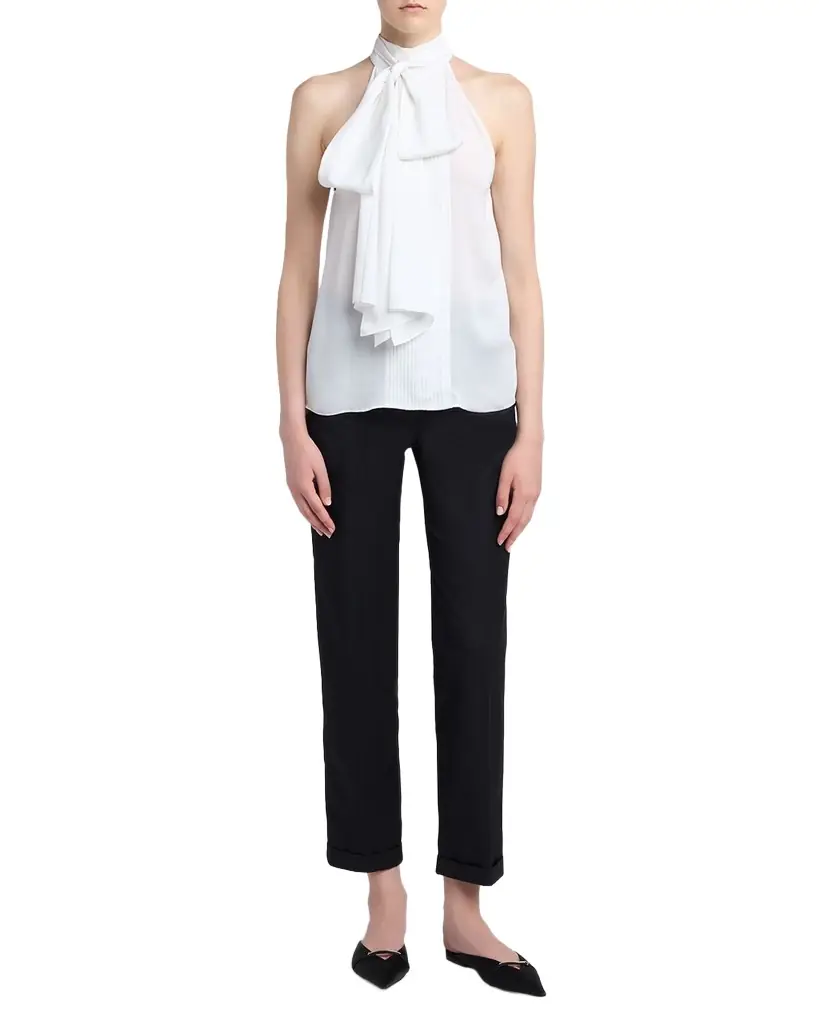 TOM FORD Silk Georgette Neck-Scarf Halter Top