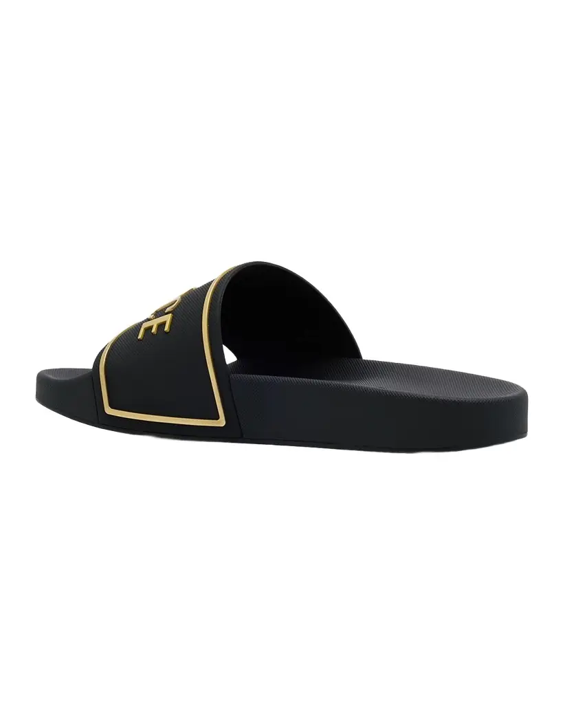Versace Men 's Embossed Logo Rubber Pool Slides