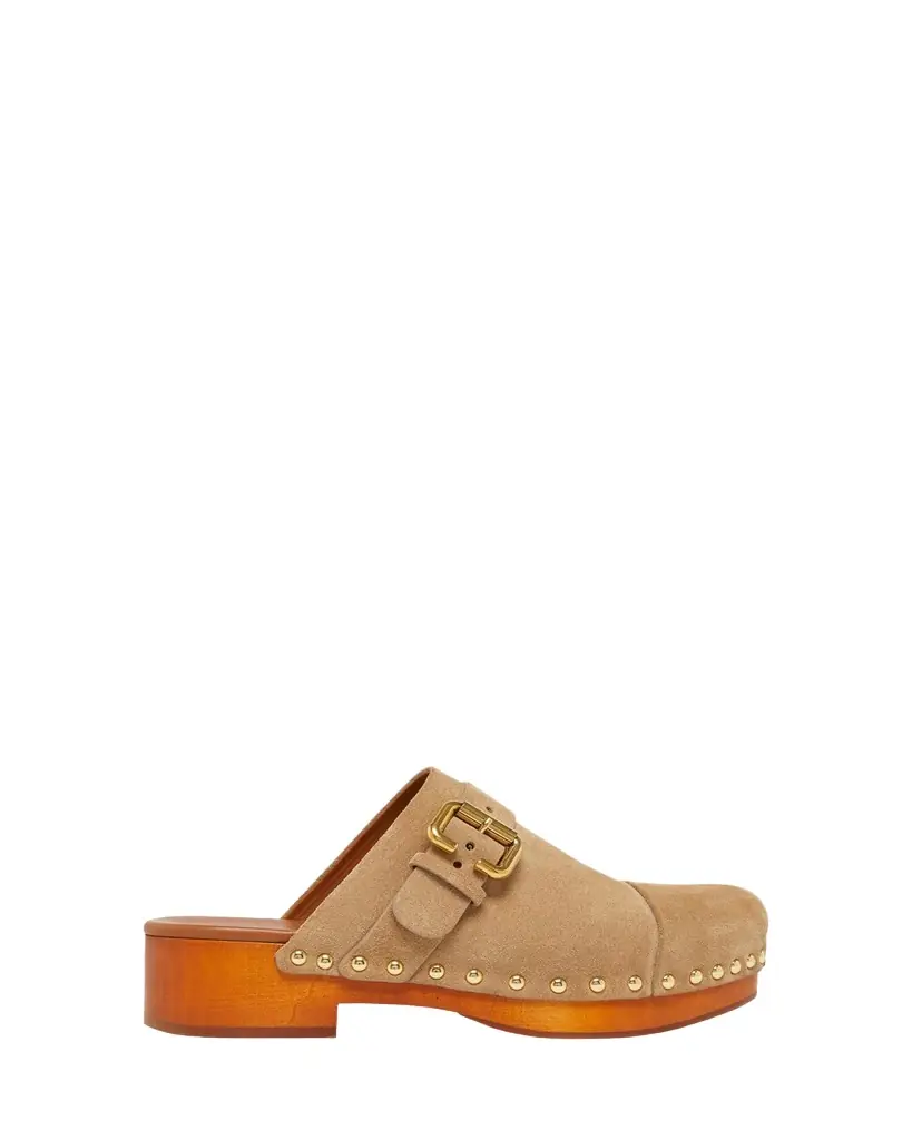 Chloe Jeannette Suede Buckle Clogs