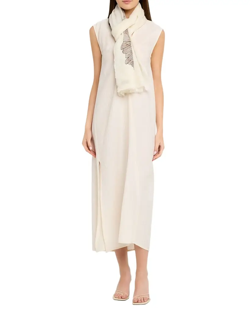 Janavi India Bold Petals Cashmere Scarf