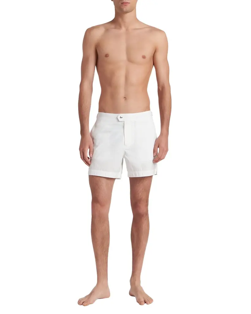 TOM FORD Men 's Poplin Waistband-Tab Swim Trunks