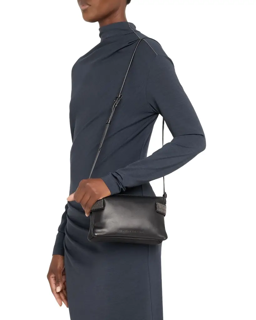 Brunello Cucinelli Essence Mini Leather Shoulder Bag