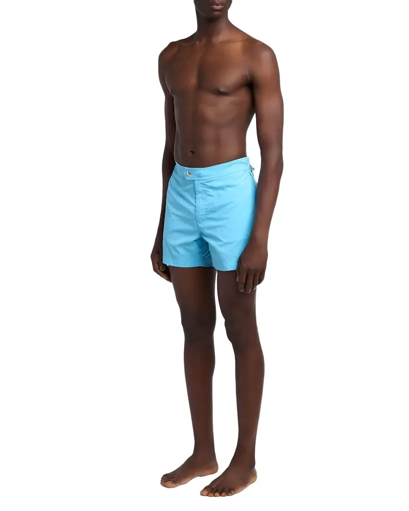 TOM FORD Men 's Mesh-Lined Poplin Swim Trunks