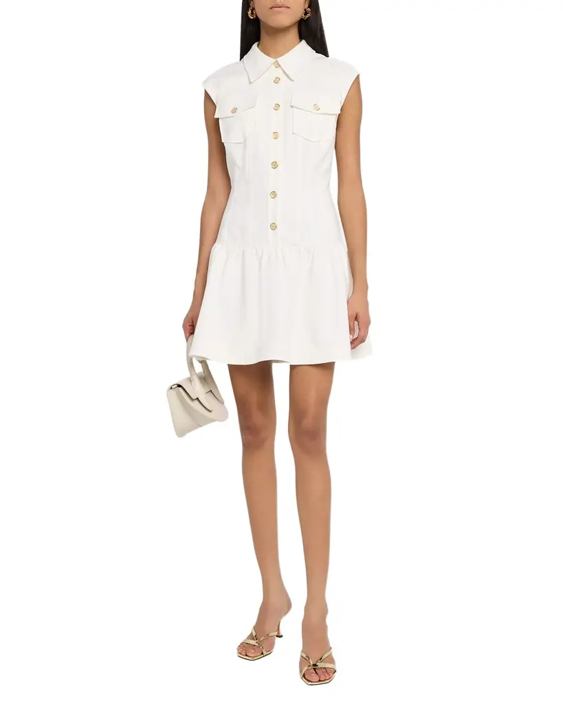 ramy brook drop waist dress Irene Embellished Mini Dress in ivory