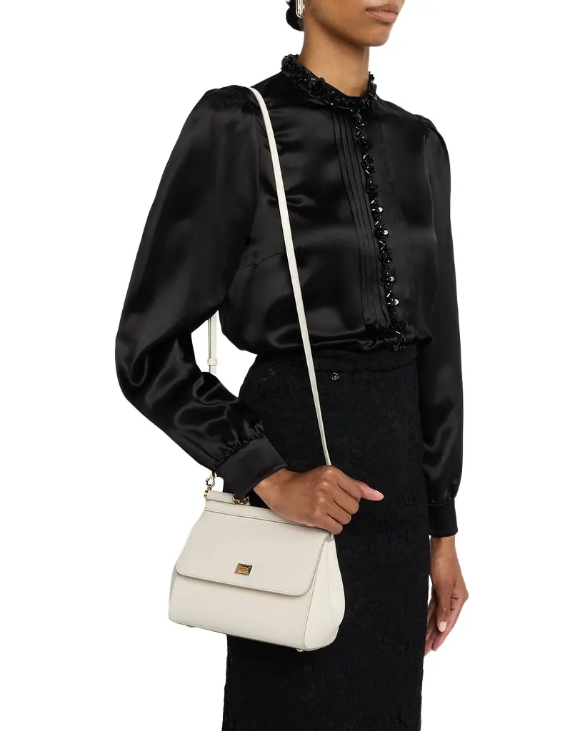 Dolce & Gabbana Sicily Grain Leather Top-Handle Bag