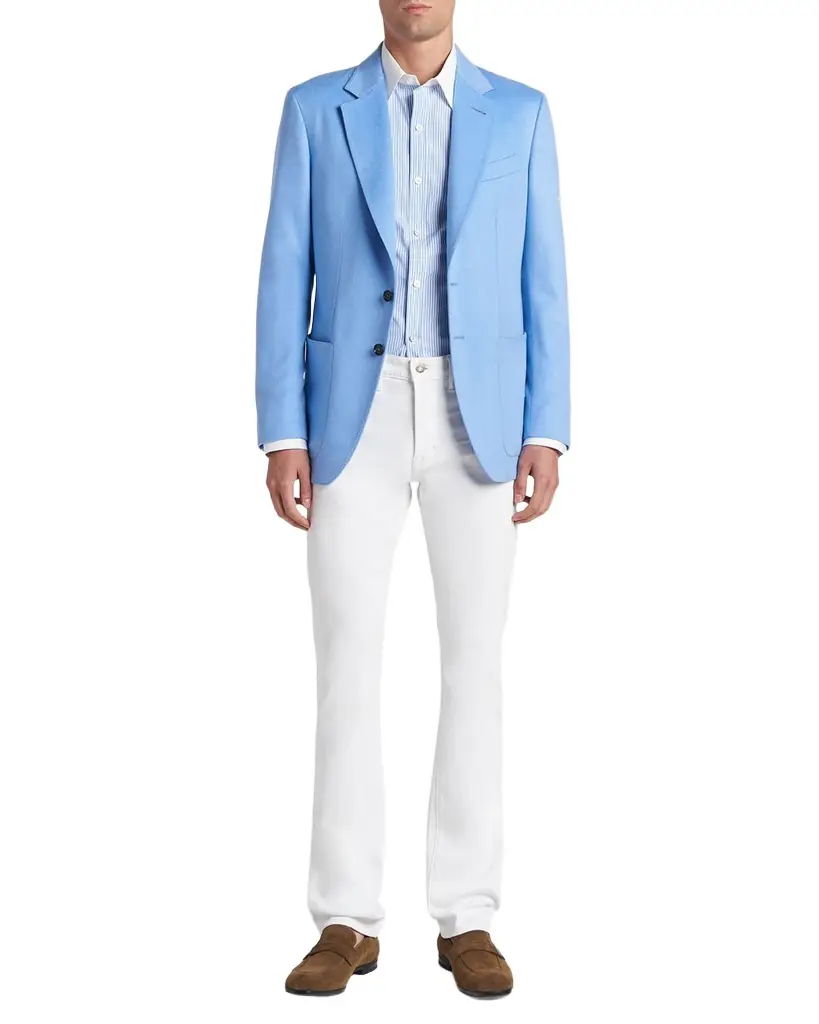 TOM FORD Men 's Bengal Stripe Cotton Contrast-Trim Sport Shirt