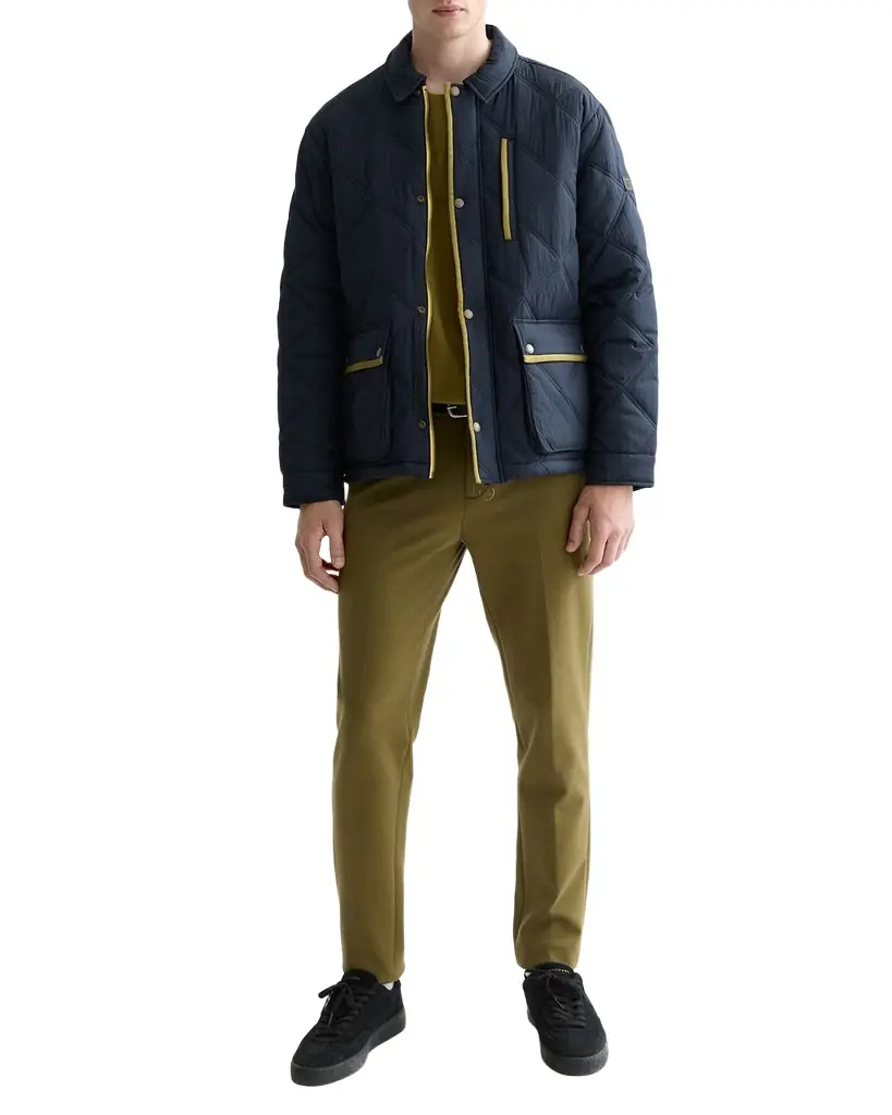 Scotch & Soda Men 's Lightweight Quilted Jacket with Tape Trim