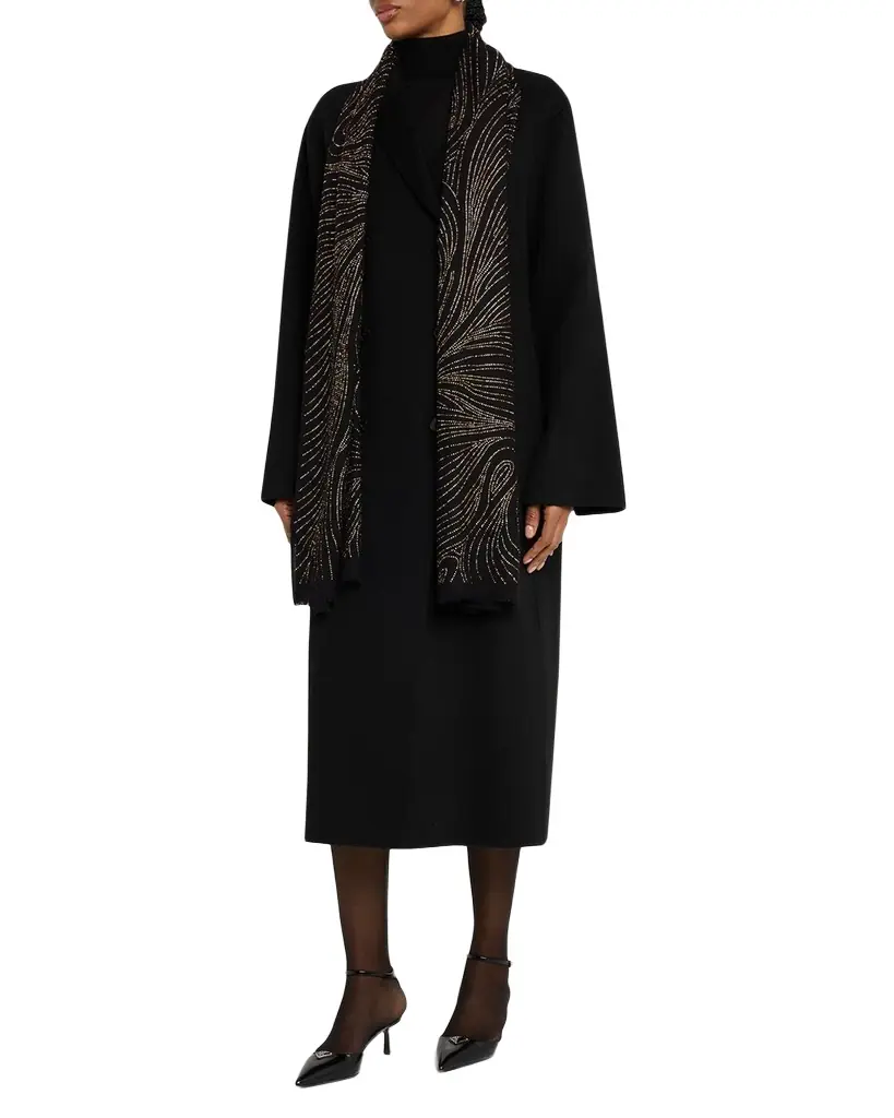 Janavi India Swirls Sequined Cashmere Scarf