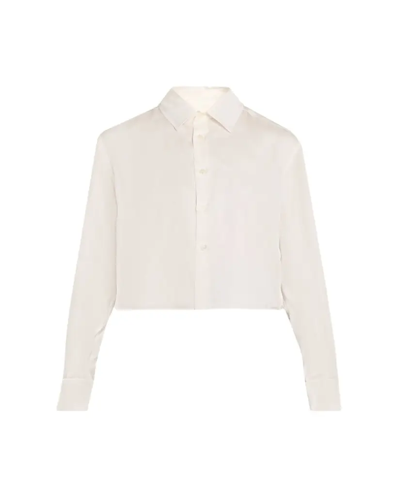 JW Anderson Silk Twill Crop Button-Down Shirt