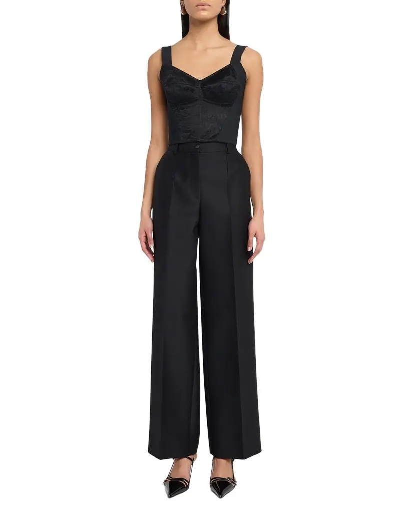 Dolce & Gabbana Lace Jacquard Crop Bustier Top