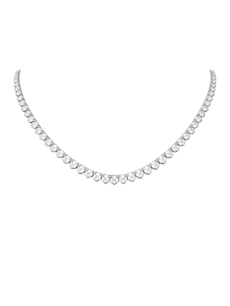 Wish Fine Jewelry 10.70ct Diamond 18K Gold Jenny Tennis Necklace