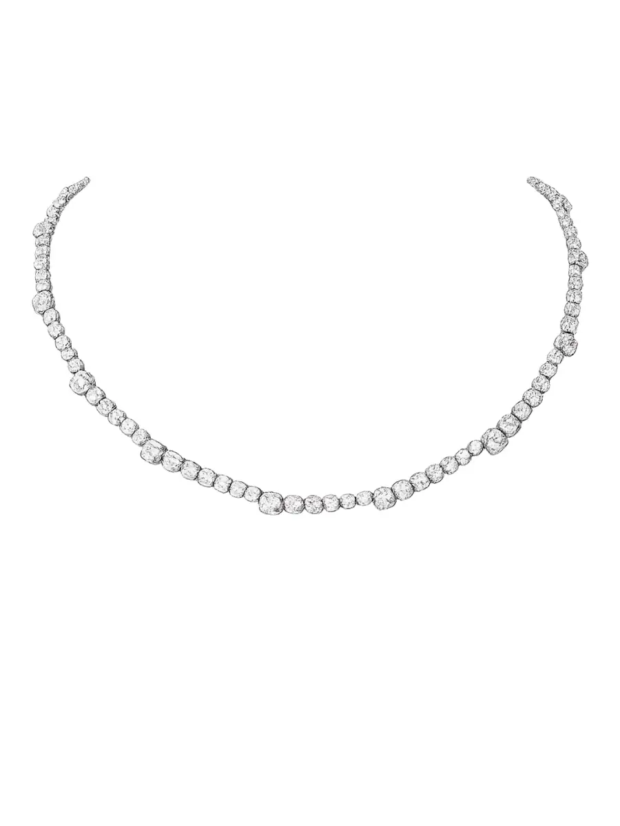Wish Fine Jewelry 11.10ct Diamond 18K Gold Tennis Necklace