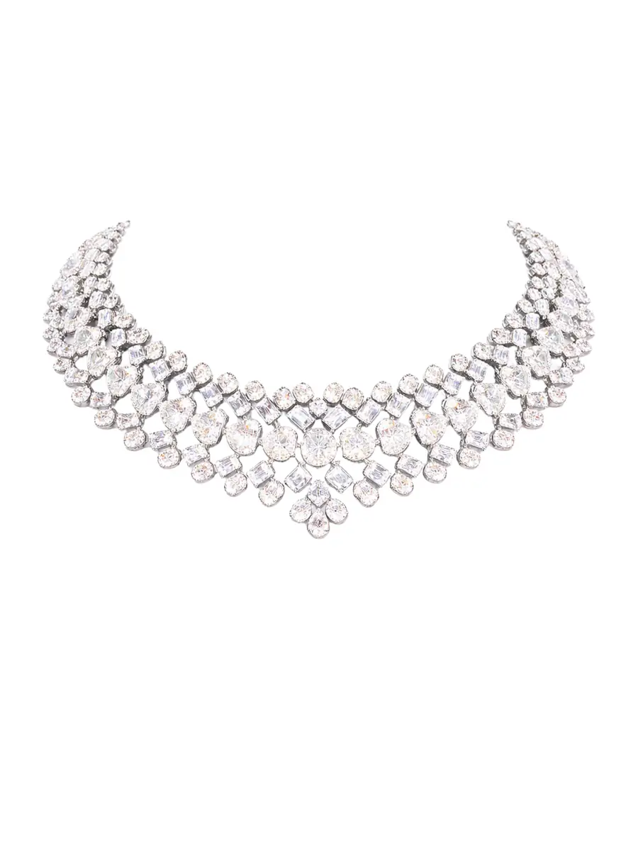 Wish Fine Jewelry 50.22ct Diamond 18K Gold Statement Tennis Necklace