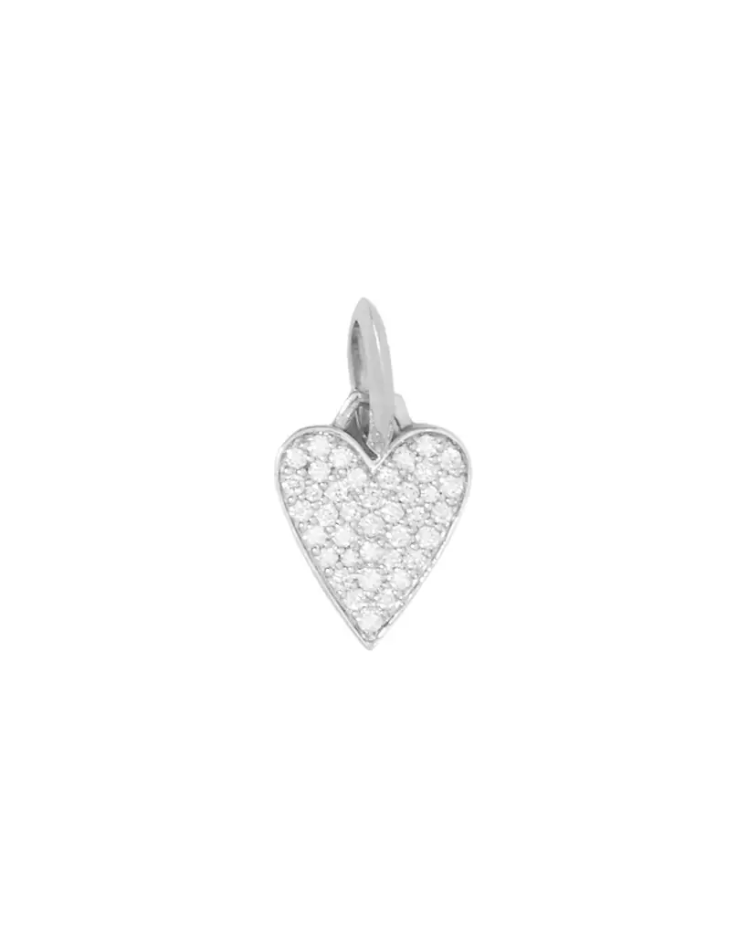 Jennifer Fisher Small Heart with Pavé White Diamonds