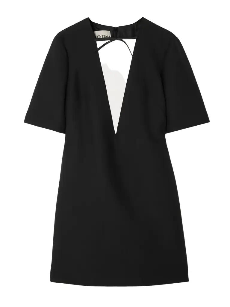 Valentino Garavani Satin-trimmed Wool And Silk-blend Dupioni Mini Dress