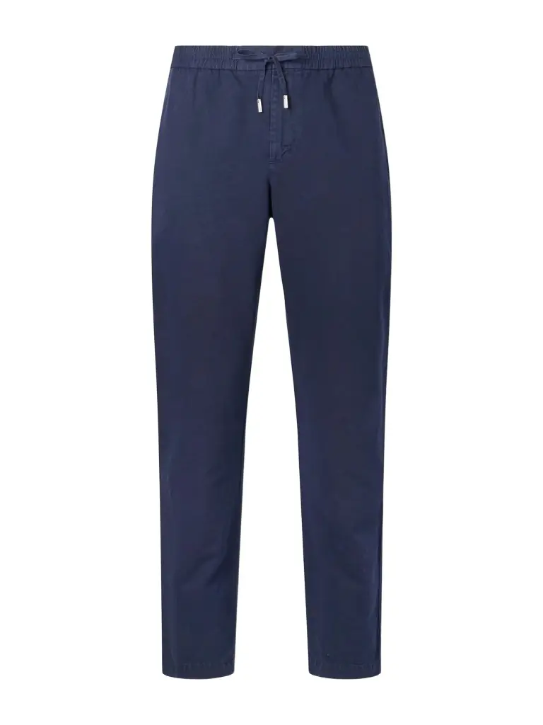 MR P. Straight-Leg Cotton and Linen-Blend Twill Drawstring Trousers - Men