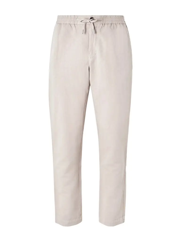 MR P. Straight-Leg Cotton and Linen-Blend Twill Drawstring Trousers - Men