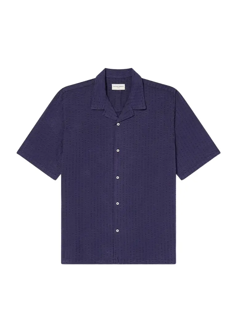 OFFICINE GÉNÉRALE Eren Camp-Collar Cotton and Lyocell-Blend Seersucker Shirt - Men