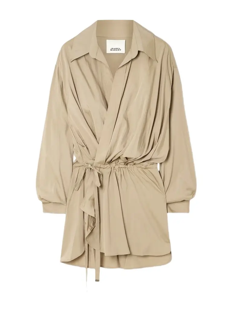 Isabel Marant Keren Belted Gathered Modal-blend Wrap Blouse