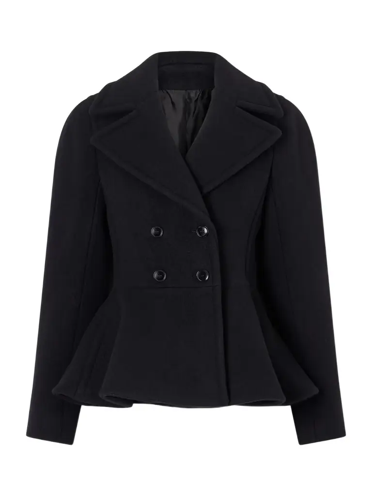 Alaïa Double-breasted Wool-blend Peplum Coat