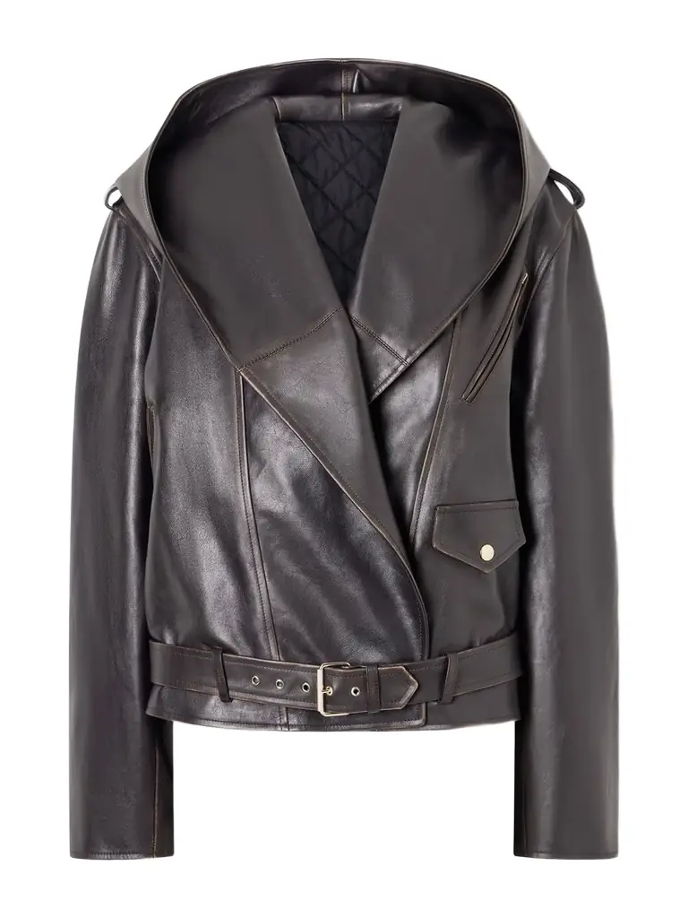 Alaïa Belted Leather Biker Jacket