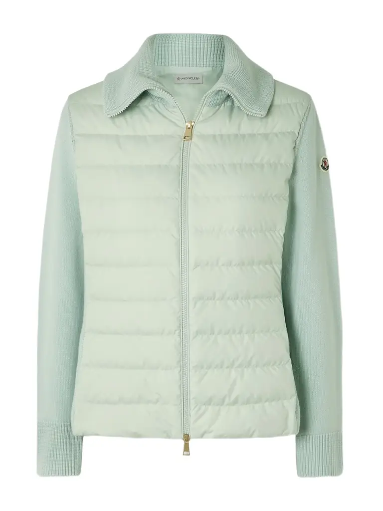 Moncler Wool And Padded Quilted Shell Down Cardigan