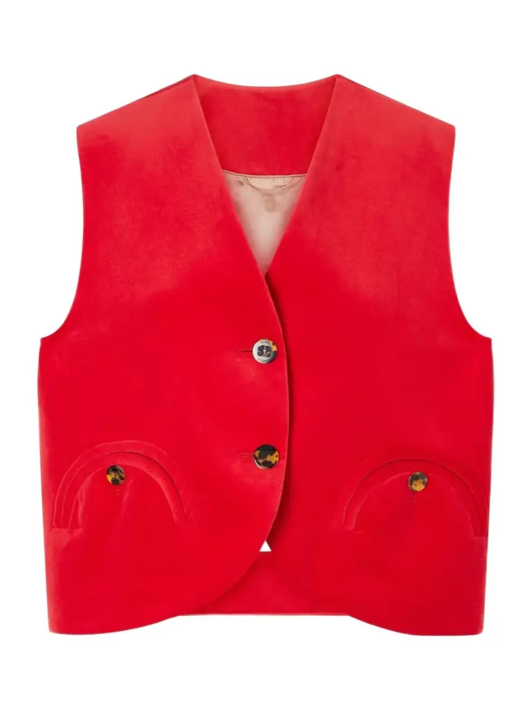 Blazé Milano Jealousy Gliss Cotton And Linen-velvet Vest