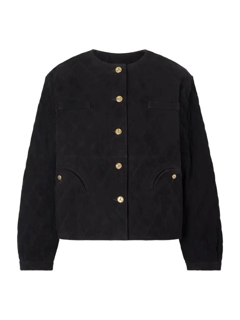 Blazé Milano Gliss Cropped Quilted Suede Jacket
