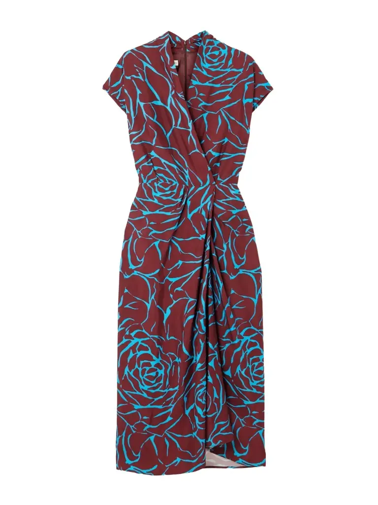 Dries Van Noten Wrap-effect Floral-print Satin Midi Dress