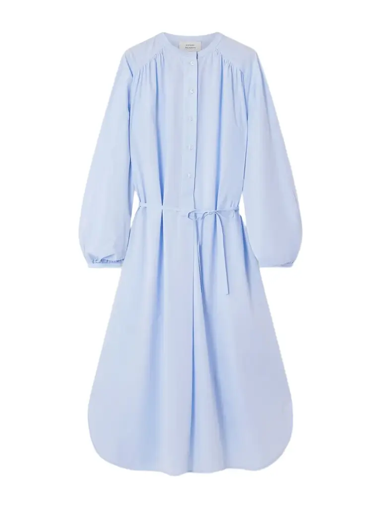 Loulou de Saison Vitti Oversized Belted Cotton-poplin Midi Dress